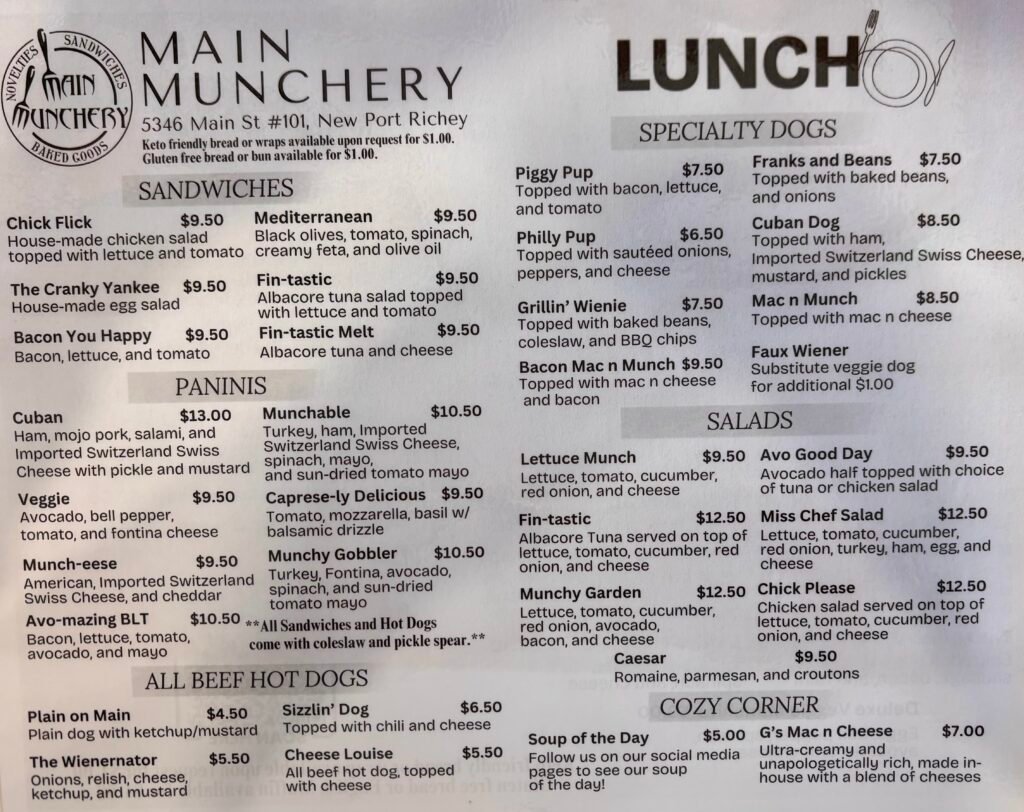 lunch menu